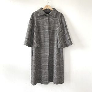 ZARA plaid wool blend cape vest/coat.
